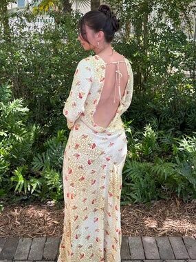 slim fit dress slacks Open Back Maxi Dress – Fern & Moon main image 1